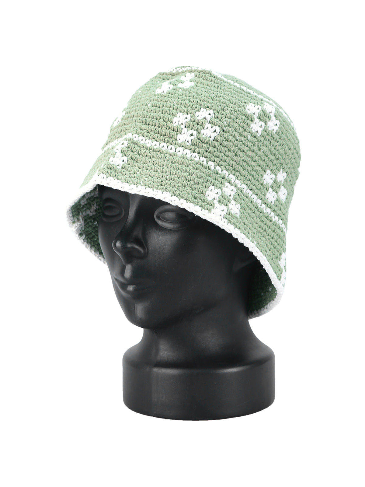 여성 벙거지 LDJH027 플라워 패턴 뜨개 버킷햇 데일리 모자
