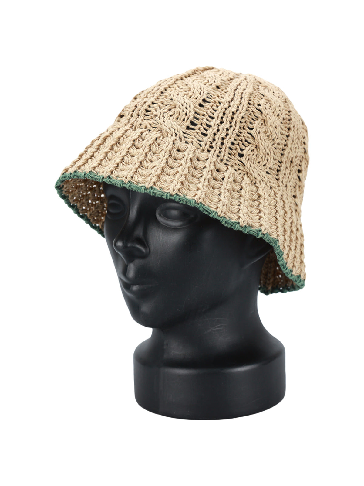 여성 벙거지 LZJ017 여름니트 배색 꽈배기 버킷햇 모자